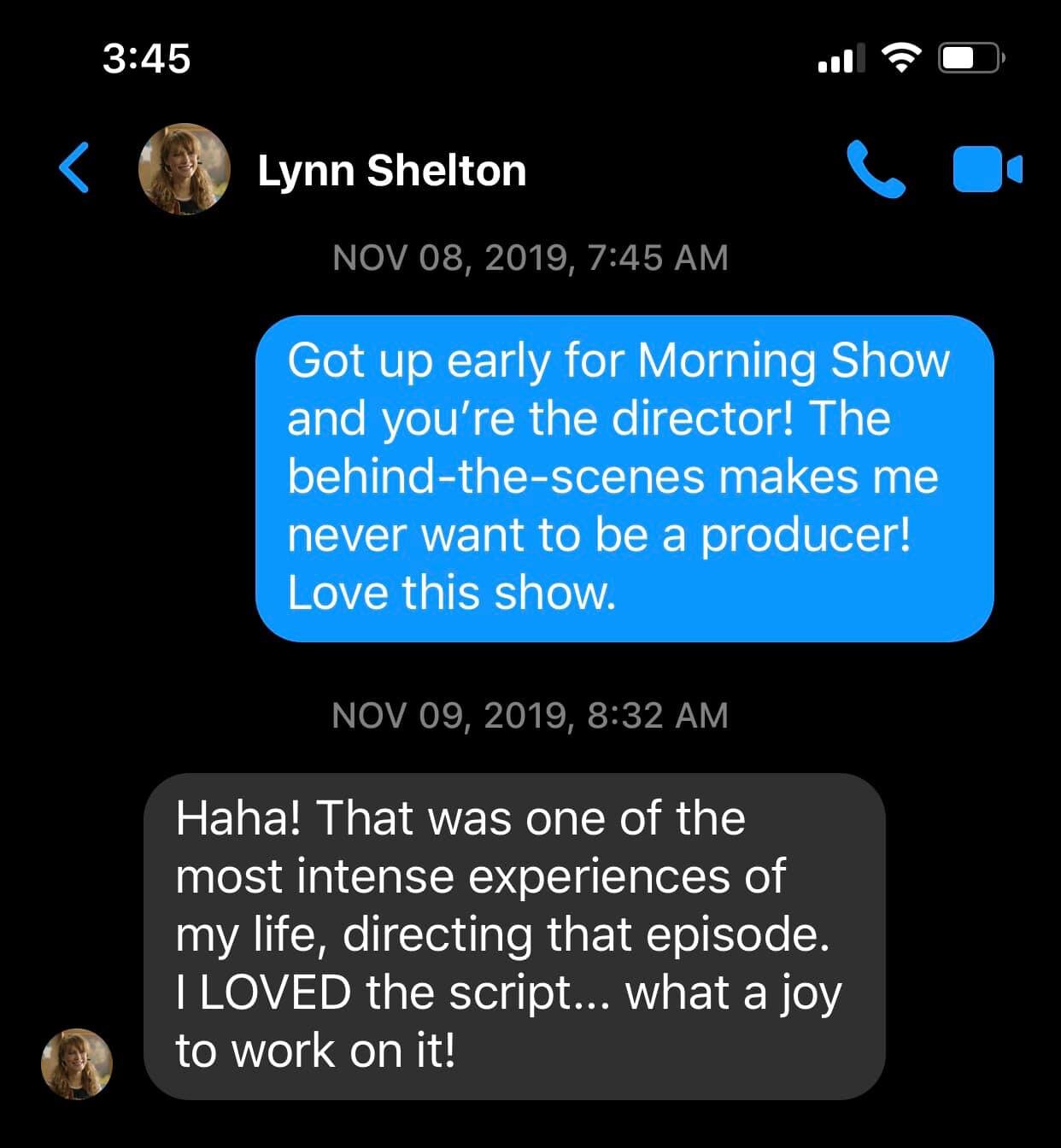 My last conversation with Lynn. Look at her response. So much warmth and heart to it. A true kind person.